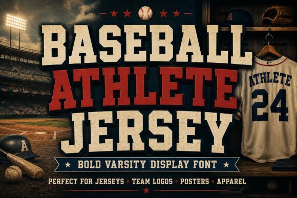 Baseball Athlete Jersey: A Bold Display Font That Builds Brand Confidence