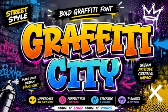 Graffiti City: A Bold Display Font for Digital Brand Impact
